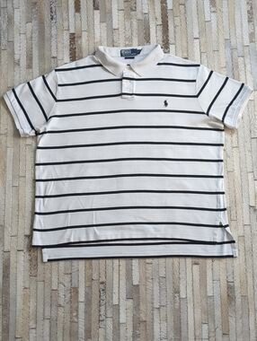 Polo Ralph Lauren Men's XL Vintage 90s 100% Cotton Jersey Striped Polo Shirt